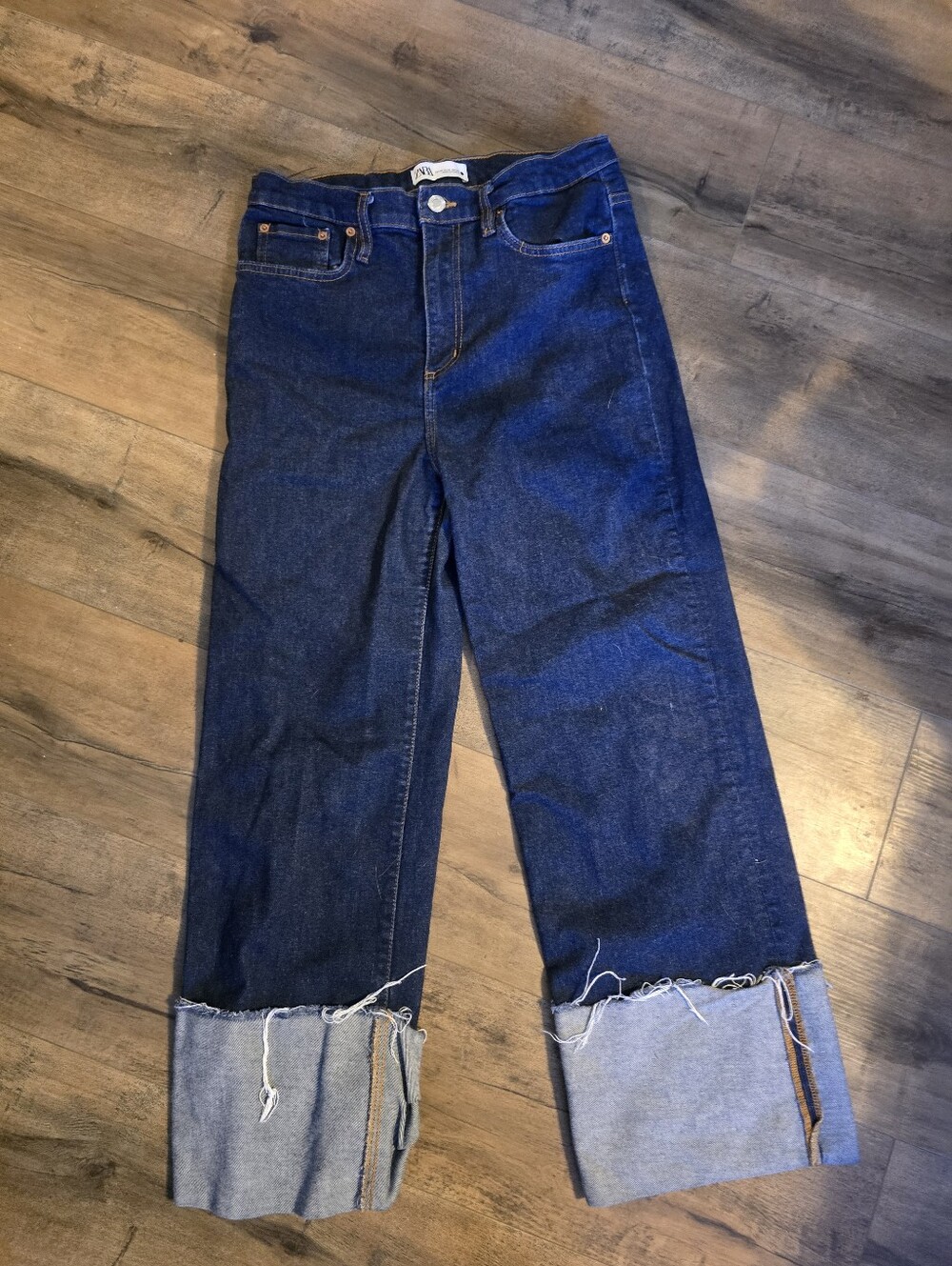 Dark Cropped Wide Leg Zara Jeans